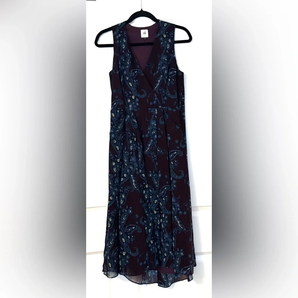 CAbi Dress Treasure Paisley Printed Pleated Pockets - Picture 4 of 11